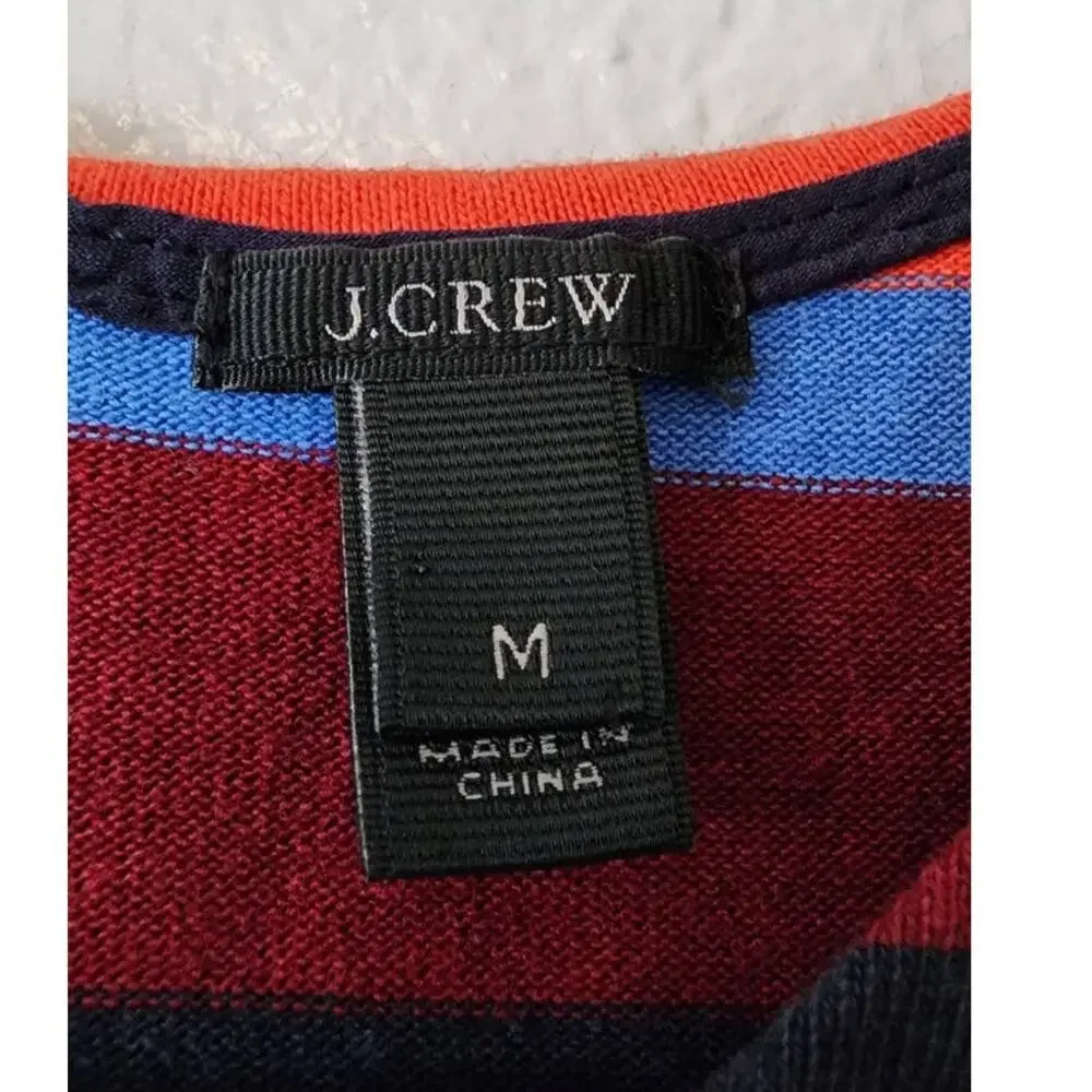 J Crew Colorblock Striped Long Sleeve Top Medium